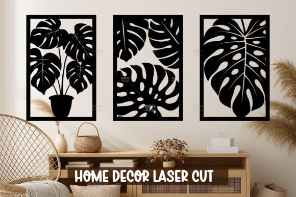 Download Monstera Set Wall Art SVG - Svg Collection