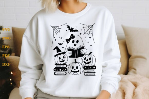 Download Halloween Ghost Reading Books SVG Vector - Svg Collection