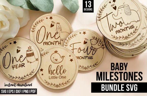 Download 13 Monthly Woodlans Baby Milestones SVG - Svg Collection
