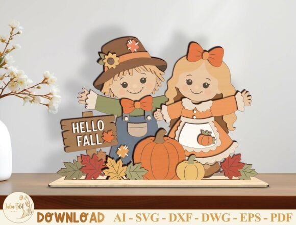 Download Fall Scarecrow Table Decor SVG Bundle - Svg Collection