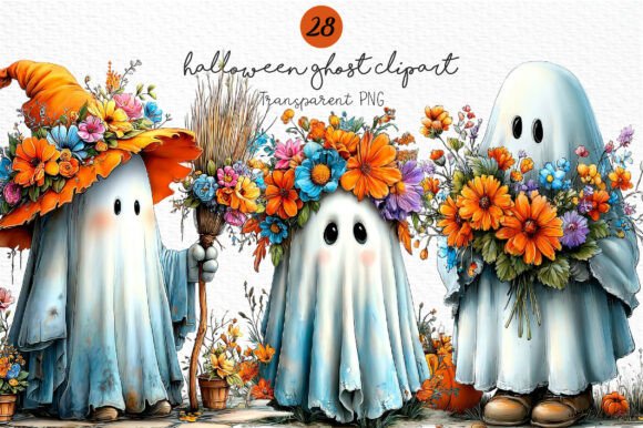 Download Whimsical Halloween Ghost Clipart Bundle - Premium Resources