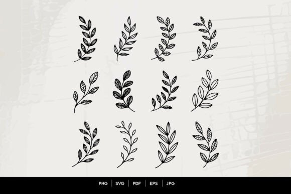 Download Leaf Branch Line Art SVG Set - Svg Collection