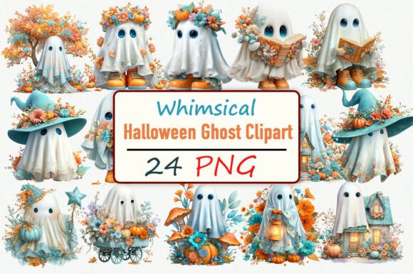 Download Whimsical Halloween Ghost Clipart Bundle - Premium Bundle