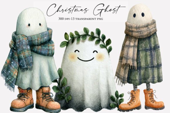 Download Whimsical Christmas Ghost Clipart - Premium Bundle